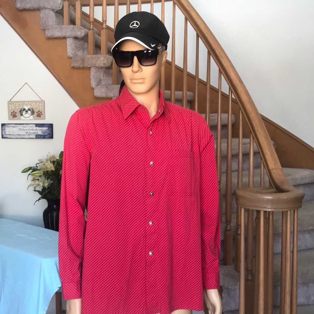 Versace💎Men's Striped Button Down Shirt US:XL/16